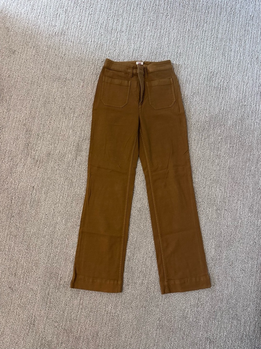 Faherty Brown High-Rise Straight Leg Pants